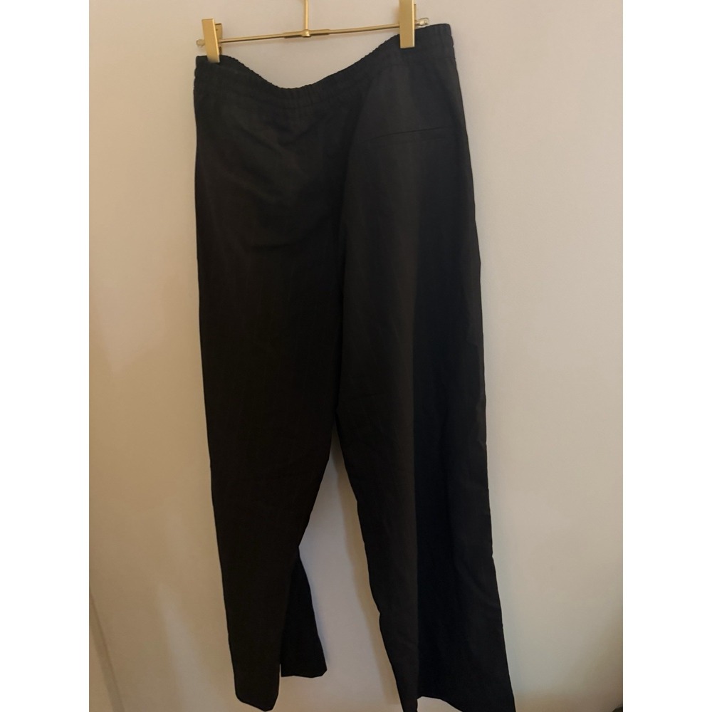Zara Black Dress Pants Pull On With Stripes Down Side Size L - Picture 5 of 7